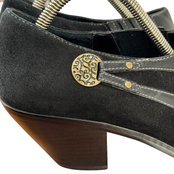 Coldwater Creek Western Black Bootie Leather Suede Point Toe Women's SZ 8 Boots - Picture 6 of 12